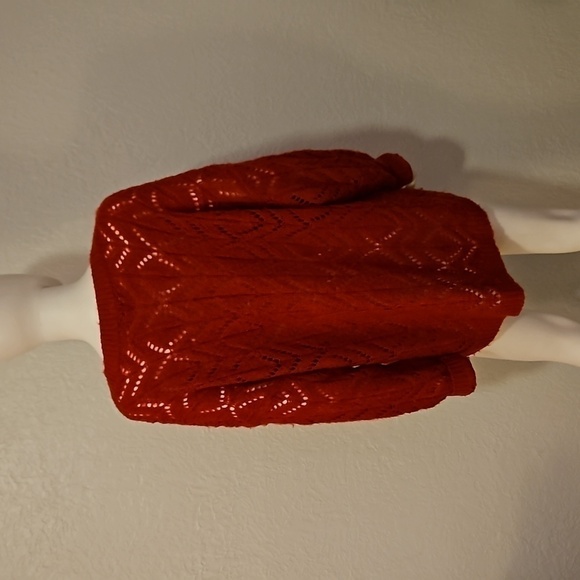 AMERICAN EAGLE OUTFITTERS Tomato Red Peekaboo Oversized Jegging Sweater - Picture 4 of 7